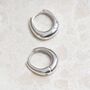 Sterling Silver Oval Huggies, thumbnail 2 of 6
