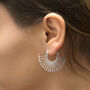 Sterling Silver Art Deco Sunshine Hoops, thumbnail 7 of 8