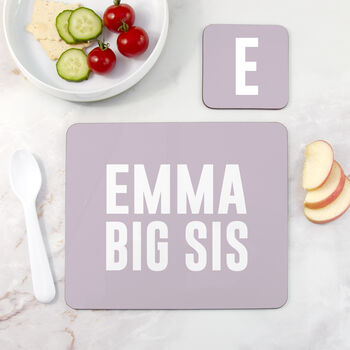 Girl's Personalised Sister Placemat And Coaster Set, 4 of 8