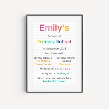 Personalised First Day At School Print, 3 of 3
