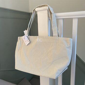 Personalised Corduroy Ribbed Large Tote Bag, 3 of 5