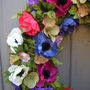 Spring Summer Anemone Wedding Wreath, thumbnail 2 of 3