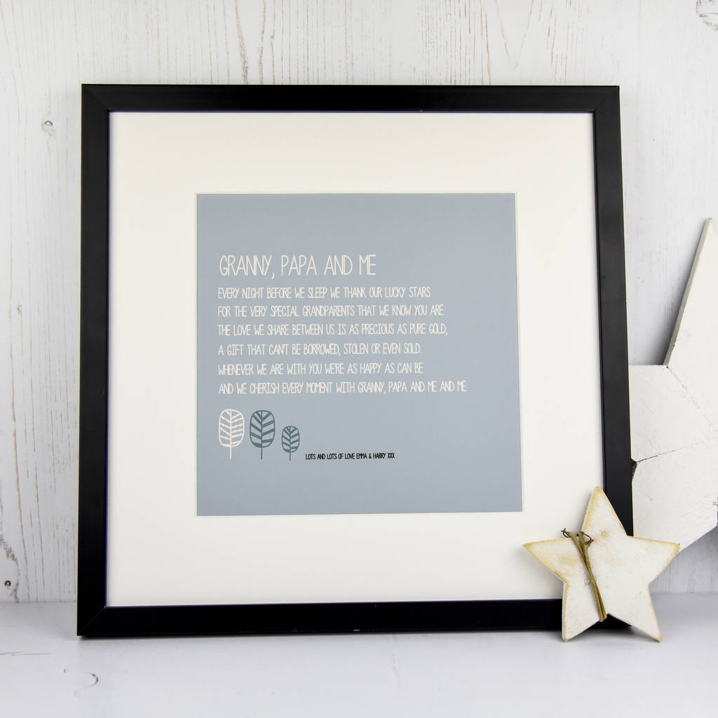 Personalised Grandparents Print With Poem By A Touch Of Verse