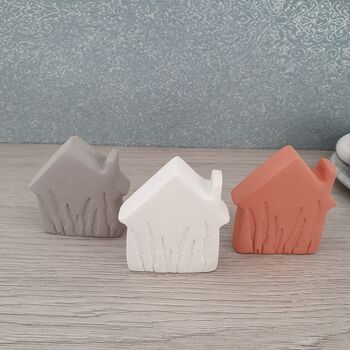 Set Of Three Mini Decorative Clay Houses, 3 of 10