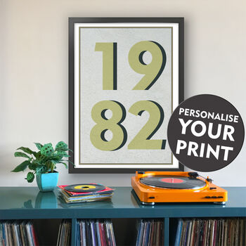 1982 Personalised Year Typography Print, 6 of 11