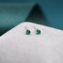 Emerald Green Cz Crystal Stud Earrings, thumbnail 7 of 12