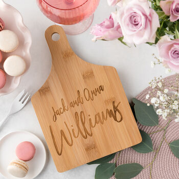 Personalised Couples Engaged Chopping Board, 4 of 12