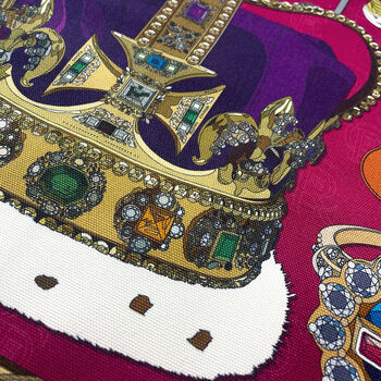 King Charles Coronation Tea Towel Magenta, 5 of 8
