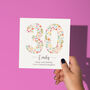 Floral Fun Personalised 30th Birthday Card, thumbnail 1 of 3