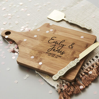 Couples Personalised Chopping/Cheese Board, 4 of 6