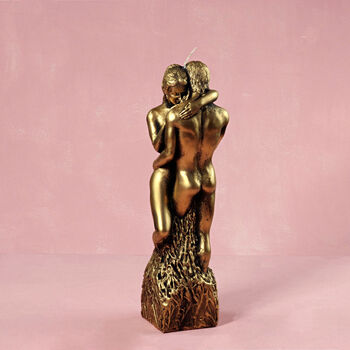 G Decor Amore Lovers Embrace Romantic Bronze 3D Candle, 3 of 5