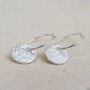Sterling Silver Textured Circle Charm Hoops, thumbnail 2 of 10