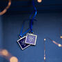 Forget Me Not Hand Engraved Glass Hanging Decoration, thumbnail 6 of 6