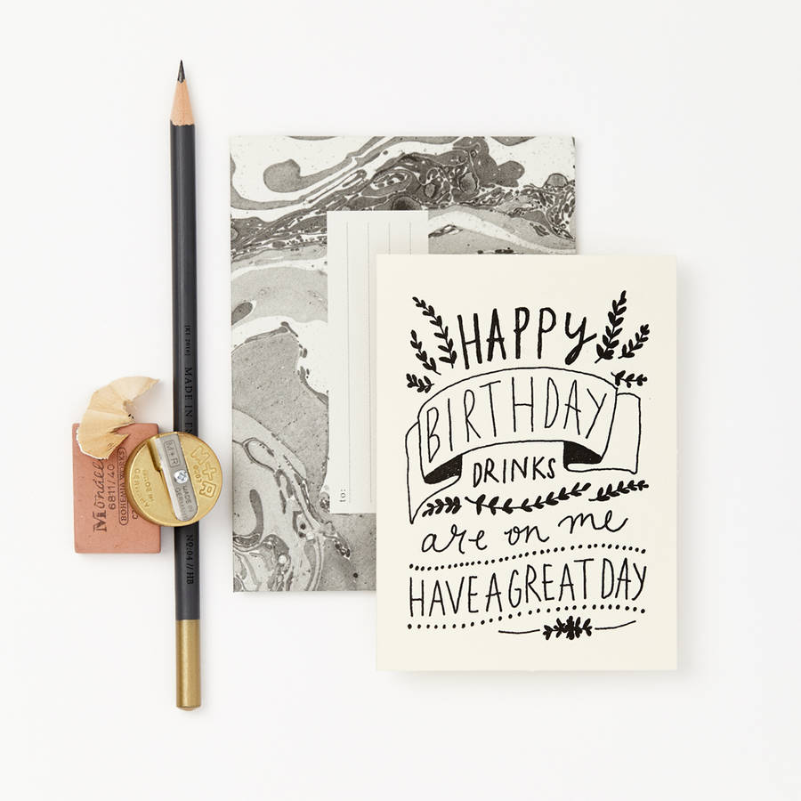 Petit Birthday Drinks Card By Katie Leamon | notonthehighstreet.com