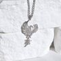 Silver Large Phoenix Necklace Gift, thumbnail 1 of 5