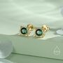 Sterling Silver Emerald Green Cz Cat Stud Earrings, thumbnail 2 of 12