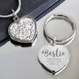 Personalised Bestie Diamante Heart Keyring, thumbnail 1 of 3