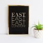East London Gold Typography Print, thumbnail 1 of 3