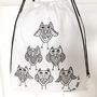 Owl Pyramid Bag To Colour In, thumbnail 3 of 7
