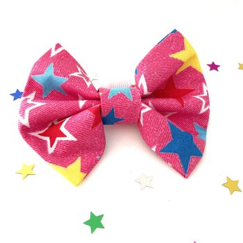 Pink Or Blue Dog Collar Bow Tie, 7 of 7