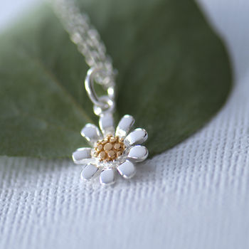 Dainty Gold And Silver Daisy Necklace, 4 of 12