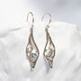 Molten Sterling Silver Topaz And Pearl Drop Earrings, thumbnail 1 of 7