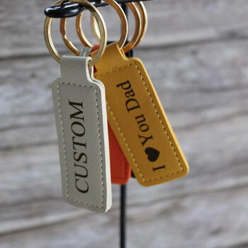 Personalized Leather Keychain Engraved Key Ring Gift, 4 of 8