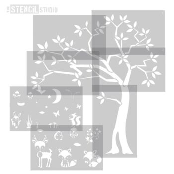 Woodland Tree And Animals Stencil Pack, 9 of 12
