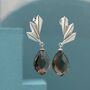 Sterling Silver Drop Earrings With Smokey Quartz, thumbnail 5 of 5