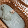Personalised Knitted Classic Baby Blanket Sage, thumbnail 2 of 3
