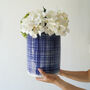 Blue And White Criss Cross Decorative Vase, thumbnail 1 of 4