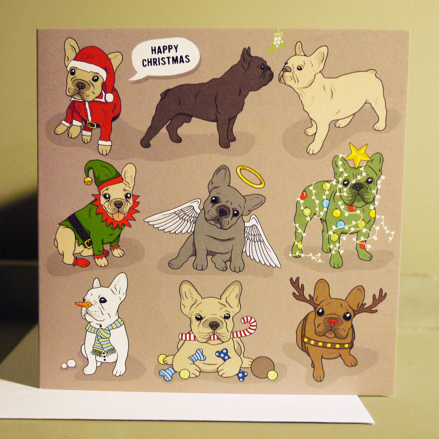'A Frenchie Christmas' Greetings Card, 1 of 6