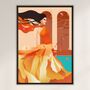 Woman In Orange Illustrated Art Print, thumbnail 4 of 6