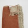Puglia Cotton And Linen Modern, Double Sided Blanket Terracotta, thumbnail 7 of 12