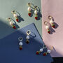 Handmade Strawberry Freshwater Pearl Drop Earrings, thumbnail 4 of 7