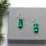 Stunning Emerald Green To Blue Drop Earrings, thumbnail 1 of 8