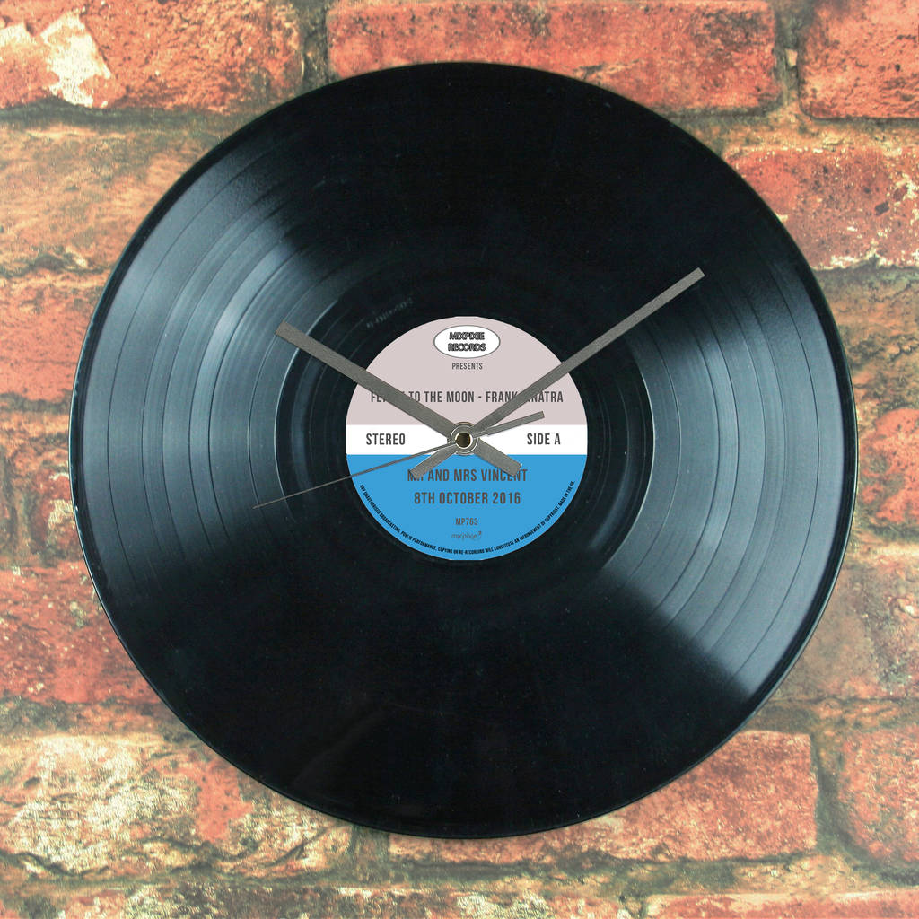 Personalised Vinyl Record Wall Clock By Mixpixie