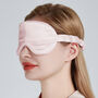 Silk Sleep Mask Eye Mask 100% Pure Soft Mulberry Silk Pink Luxury Travel Gift Blackout Hypoallergenic, thumbnail 4 of 5