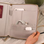 Personalised Ticket Technology Case Travel Gift Bag For Her Passport And Tech, thumbnail 5 of 7