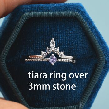 Sterling Silver June Birthstone Alexandrite Cz Ring, 12 of 12