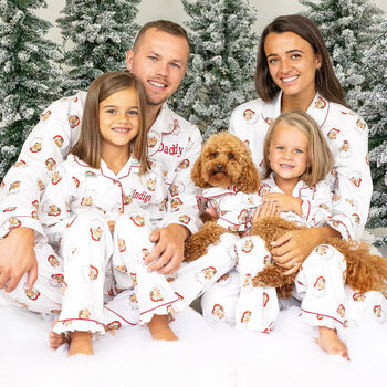 Personalised Matching Family Christmas Santa Print Pyjamas, 3 of 12