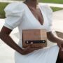Mahogany Hardwood And Leather Clutch Bag, thumbnail 1 of 9