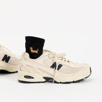 Embroidered Sausage Dog Unisex Cotton Crew Socks, 9 of 10