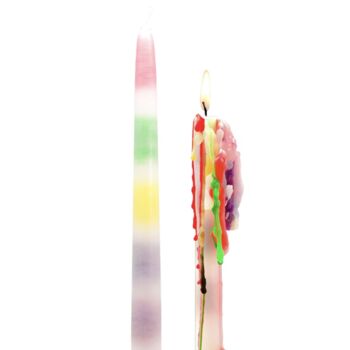 Personalised Set Of Two Rainbow Drip Candles, 5 of 5