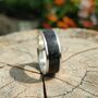 Silver And Black Tourmaline Inlay Ring, thumbnail 2 of 6