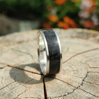 Silver And Black Tourmaline Inlay Ring, 2 of 6