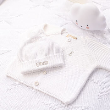 Unisex Baby Bubble Cream Knitted Gift Box, 6 of 12