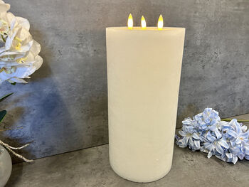 30cm Xl White LED Pillar Candle – Real Wax, 5 of 12