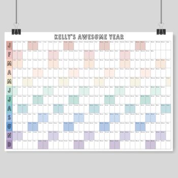 Personalised 2025 Wall Planner A2 Or A1 Calendar, 3 of 4