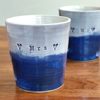 Wedding Civil Ceremony Gift Handmade Tumbler In Purple And Blue, 3 of 7